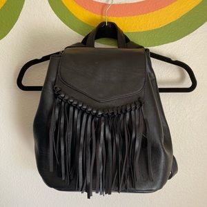 Black Fringe Backpack